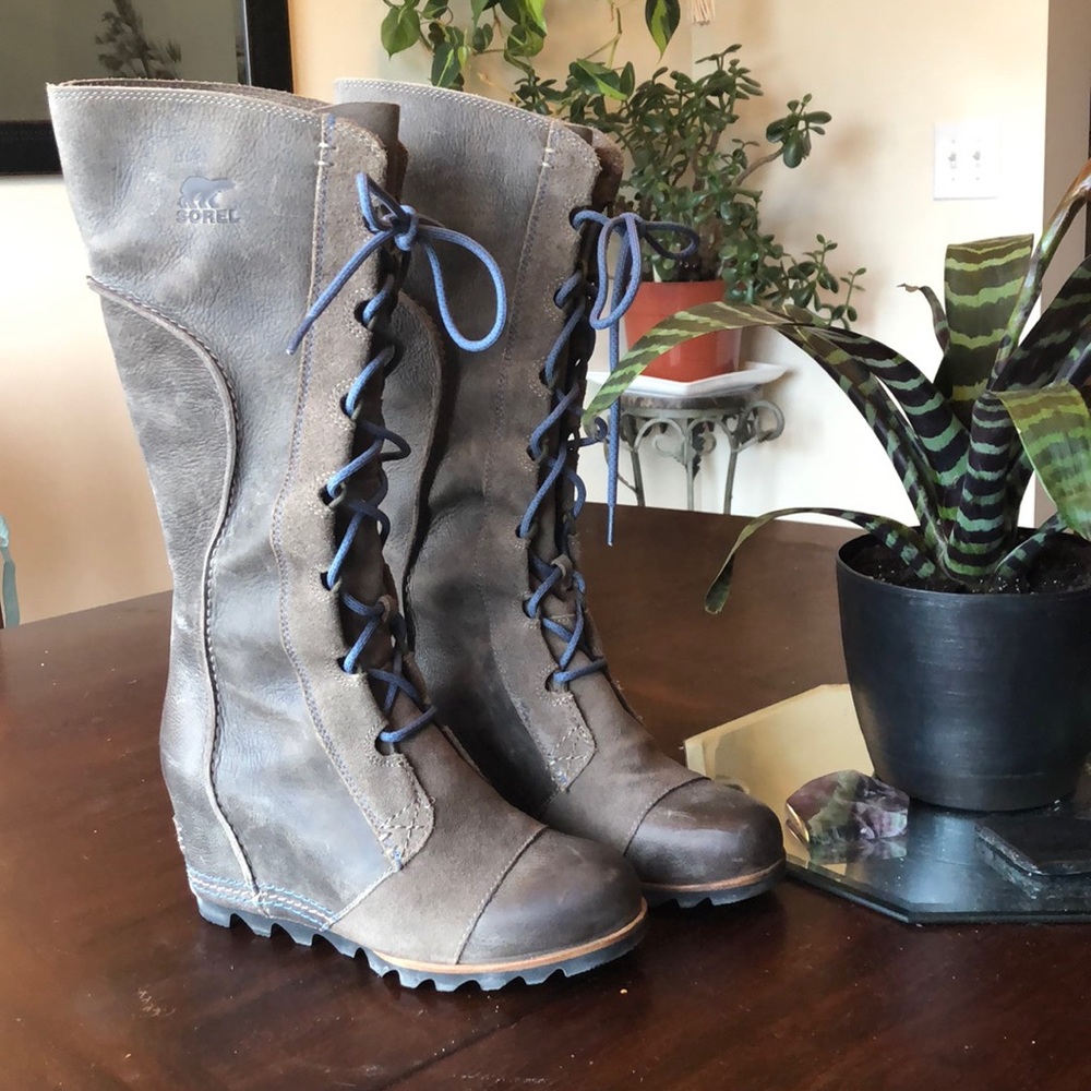 Sorel Joan of Arctic Leather Wedge Boots